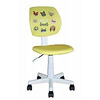 Кресло компьютерное детское ЛОЛО Pet Lover желтый пластик белый