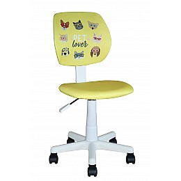 Кресло компьютерное детское ЛОЛО Pet Lover желтый пластик белый