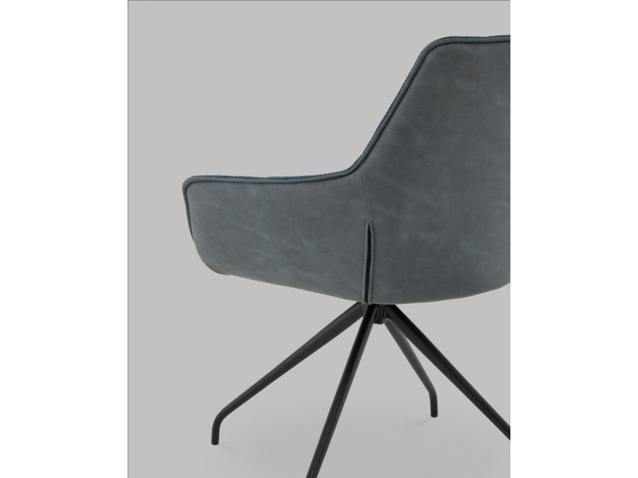 Кресло вращающееся Кимберли рогожка/замша синий