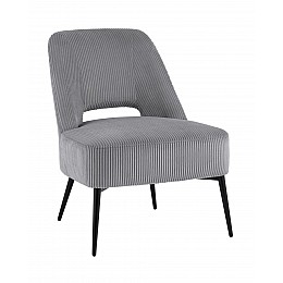 Кресло лаунж Бостон велюр рельефный светло-серый