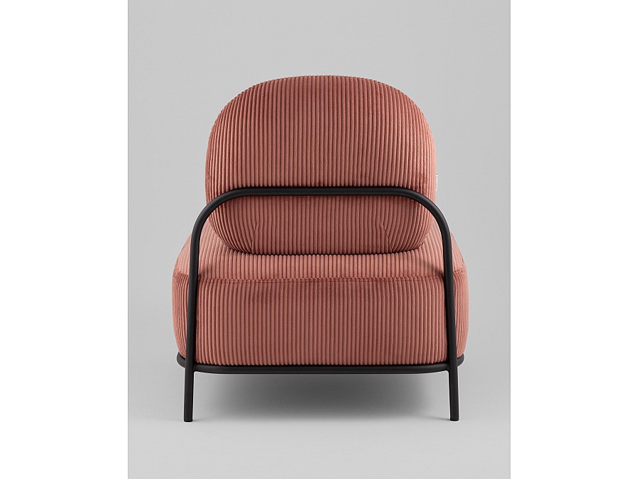 Кресло Стоун велюр рельефный коралловый