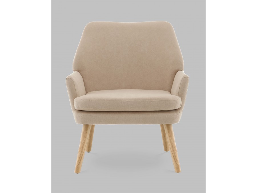 Кресло Харви бежевый деревянные ножки