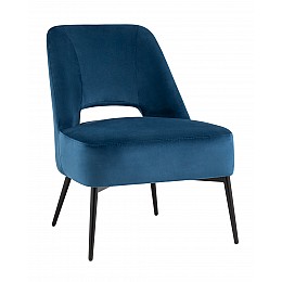 Кресло лаунж Бостон велюр синий