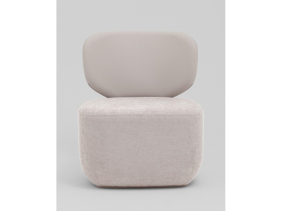 Кресло Спейс спинка экокожа, сиденье шенилл светло-серый