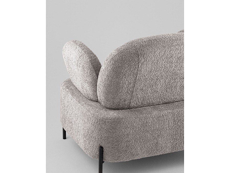 Кресло Кэнди ткань букле светло-серый