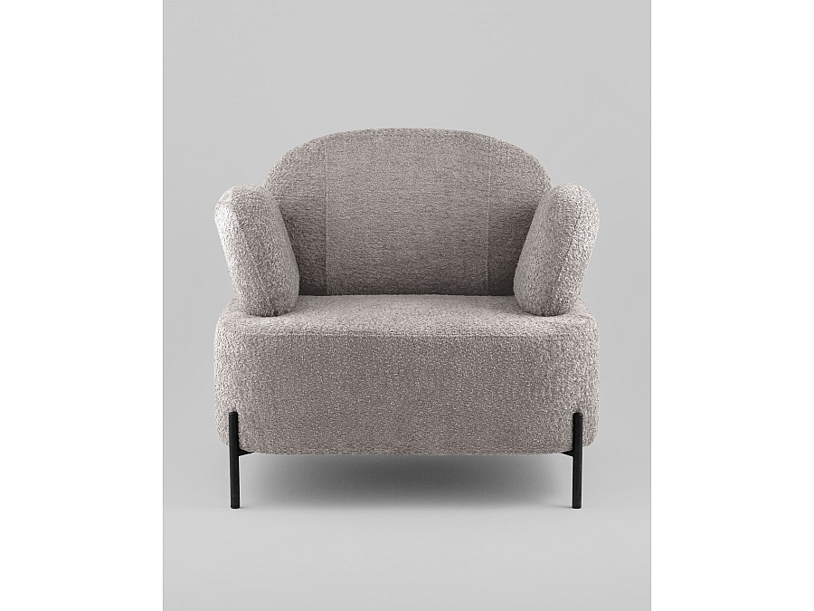 Кресло Кэнди ткань букле светло-серый