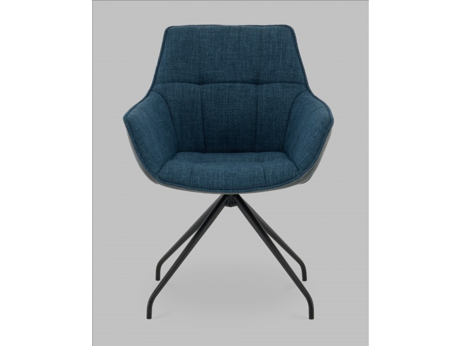 Кресло вращающееся Кимберли рогожка/замша синий