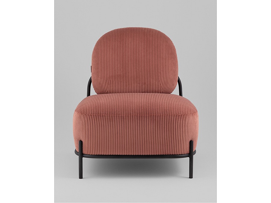 Кресло Стоун велюр рельефный коралловый