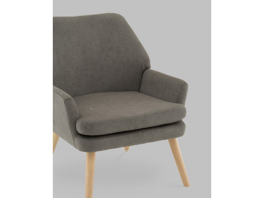 Кресло Харви серый деревянные ножки