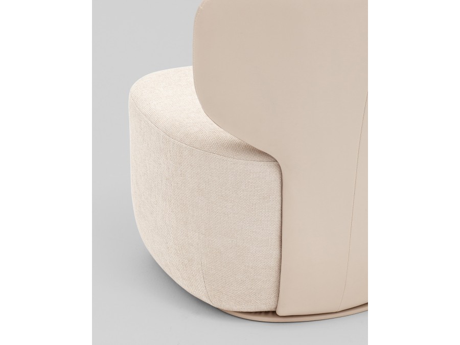 Кресло Спейс спинка экокожа, сиденье шенилл бежевый