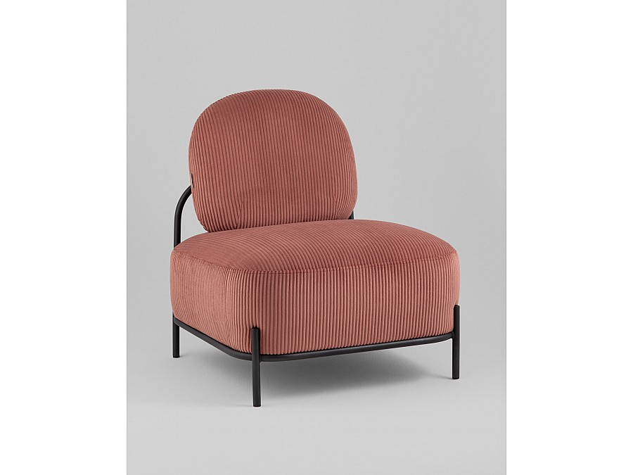 Кресло Стоун велюр рельефный коралловый