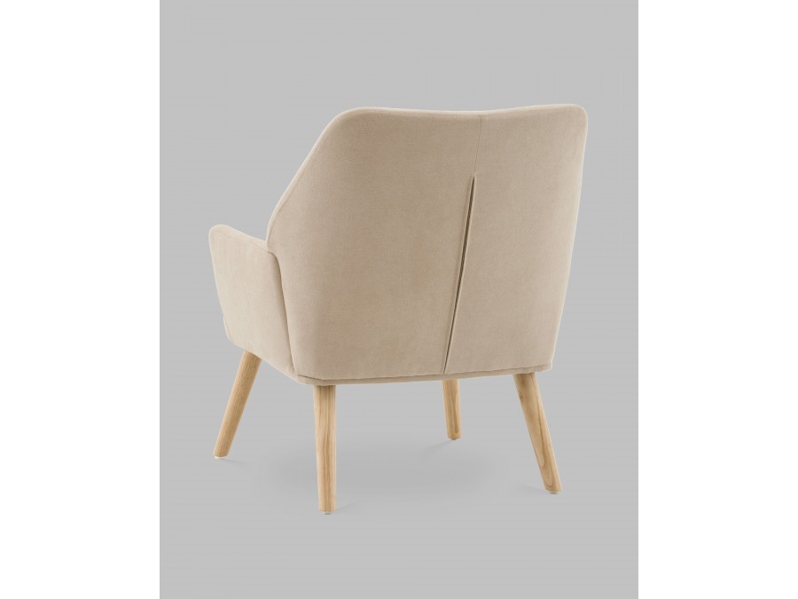 Кресло Харви бежевый деревянные ножки