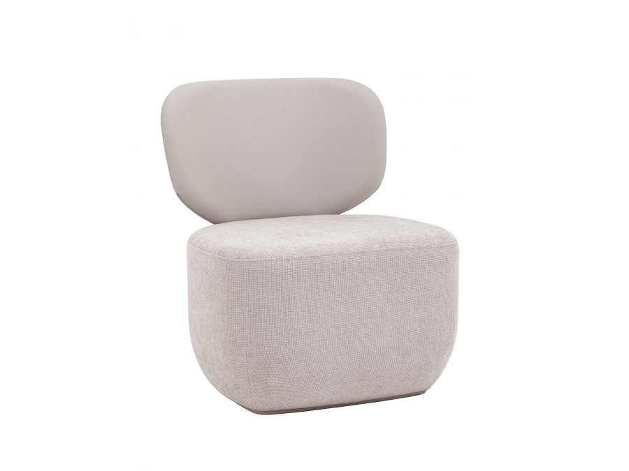 Кресло Спейс спинка экокожа, сиденье шенилл светло-серый