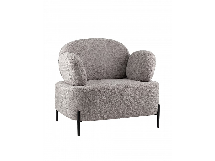 Кресло Кэнди ткань букле светло-серый