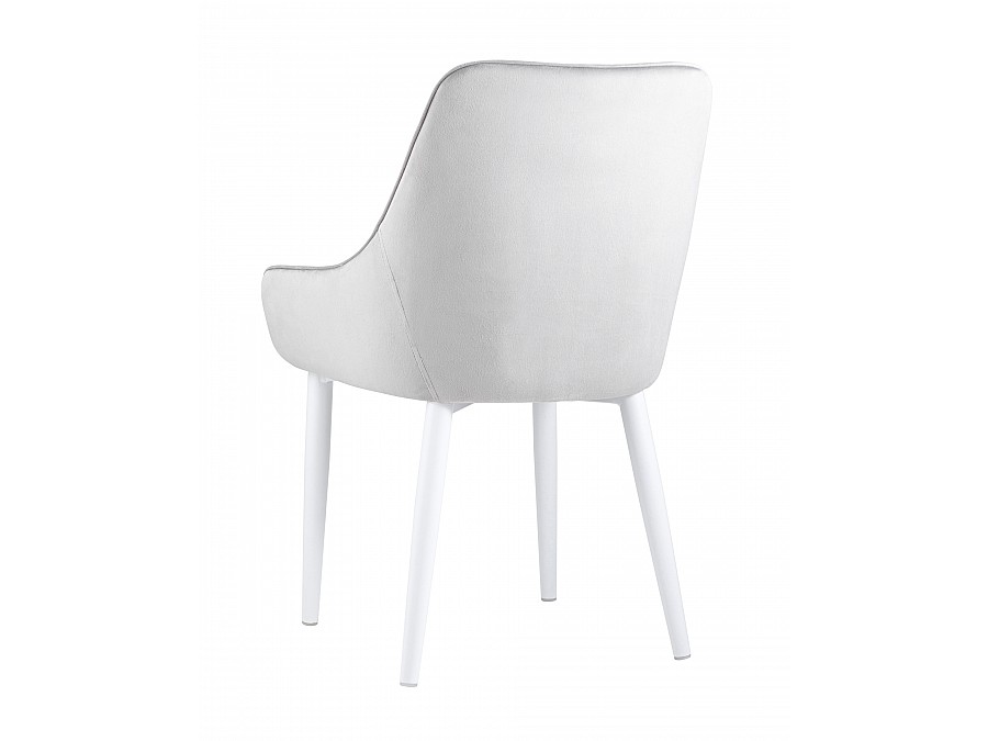 Стул Диана велюр серый ножки белые