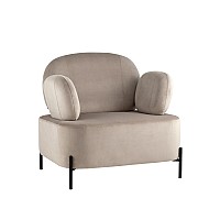 Кресло Кэнди с подлокотниками велюр светло-серый