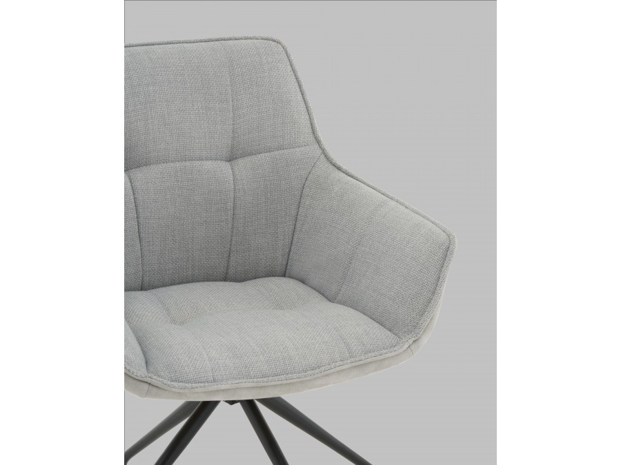 Кресло вращающееся Кимберли рогожка/замша серый