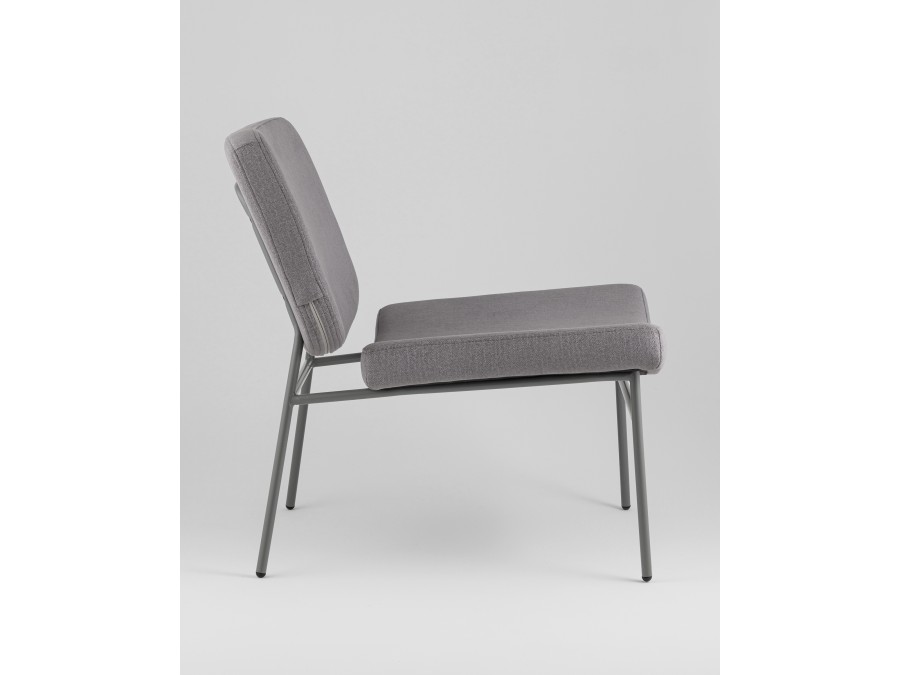 Кресло Эбигейл велюр серый, каркас серый