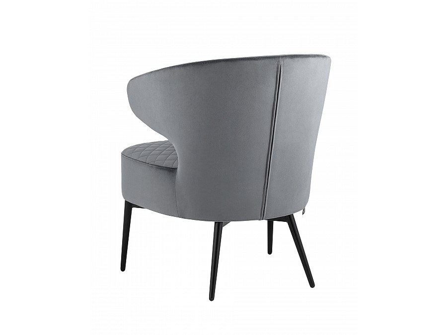 Кресло лаунж Royal велюр тёмно-серый