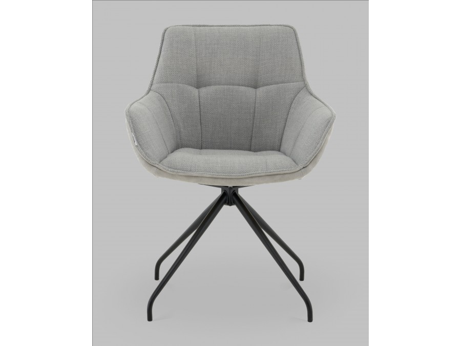 Кресло вращающееся Кимберли рогожка/замша серый