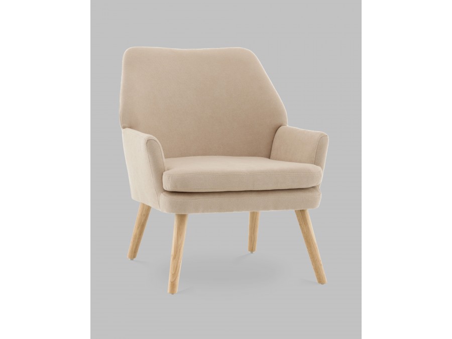 Кресло Харви бежевый деревянные ножки
