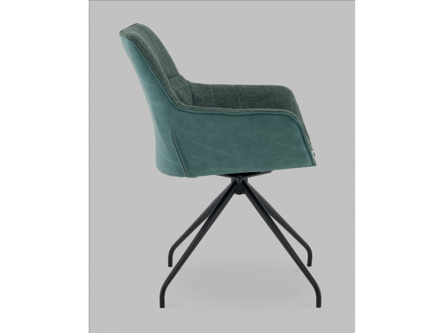 Кресло вращающееся Кимберли рогожка/замша зеленый