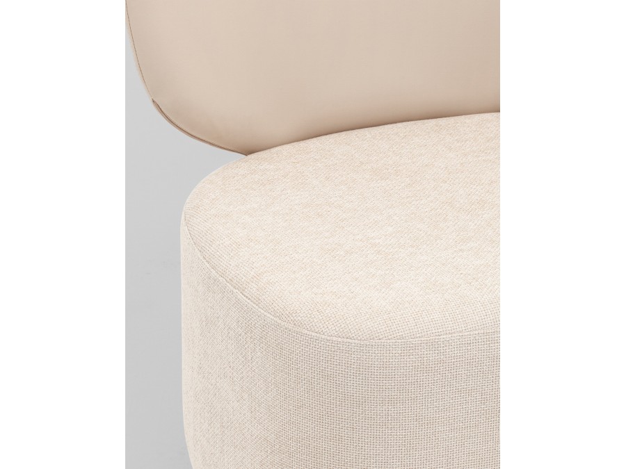 Кресло Спейс спинка экокожа, сиденье шенилл бежевый