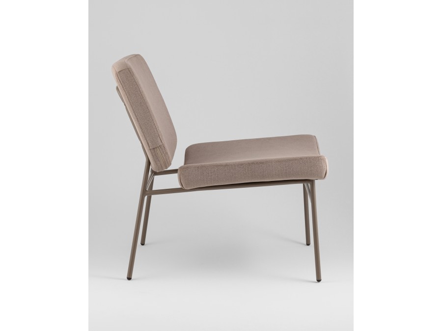 Кресло Эбигейл велюр бежевый, каркас бежево-серый
