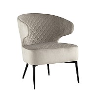 Кресло лаунж Royal велюр светло-серый