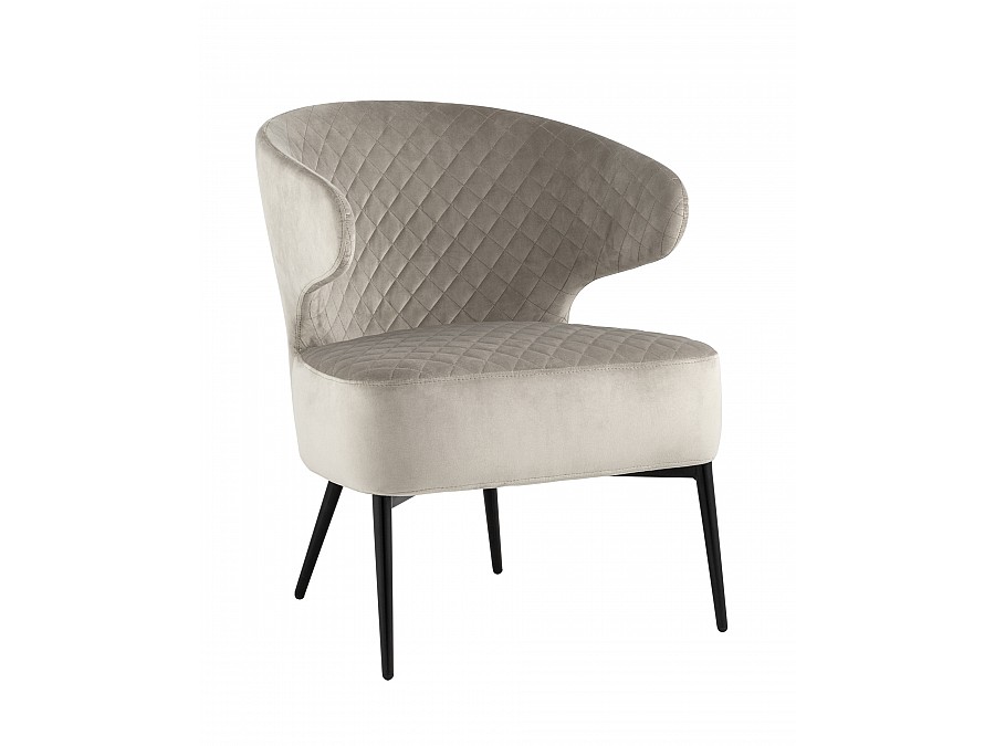 Кресло лаунж Royal велюр светло-серый