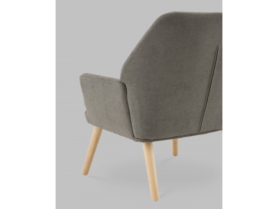 Кресло Харви серый деревянные ножки