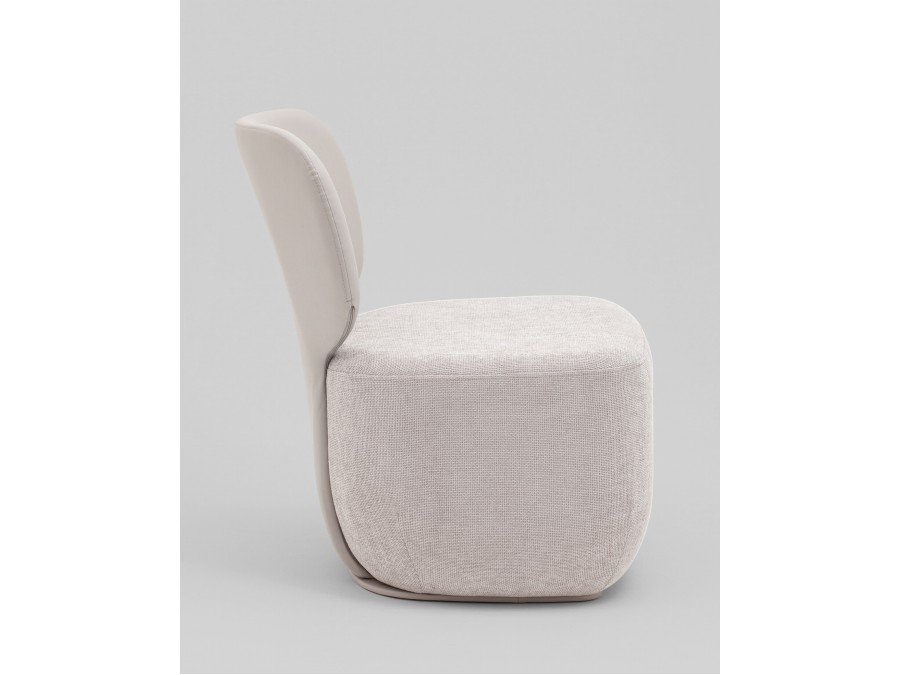 Кресло Спейс спинка экокожа, сиденье шенилл светло-серый