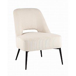 Кресло лаунж Бостон велюр рельефный молочный