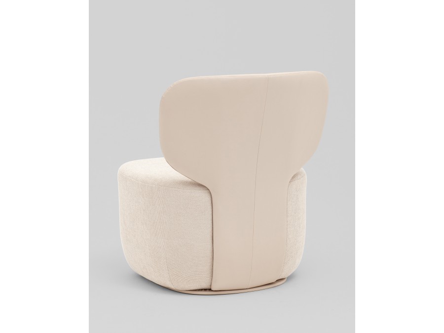 Кресло Спейс спинка экокожа, сиденье шенилл бежевый