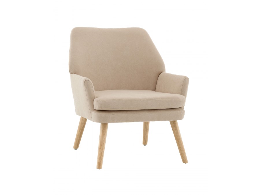 Кресло Харви бежевый деревянные ножки