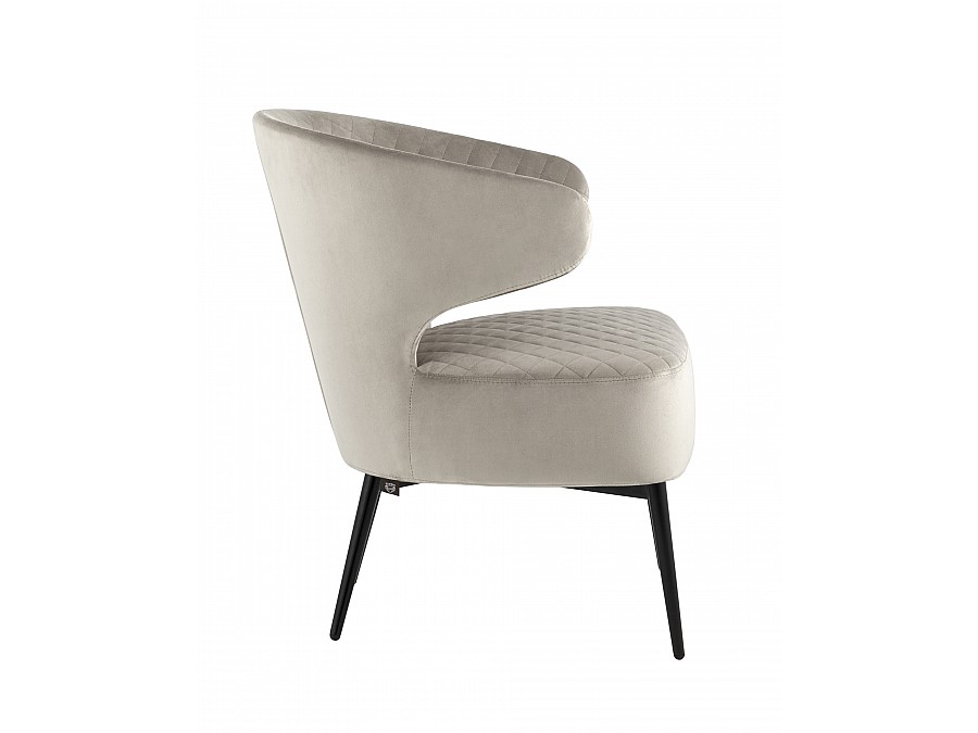 Кресло лаунж Royal велюр светло-серый