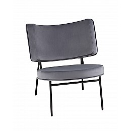 Кресло District Lounge велюр серый