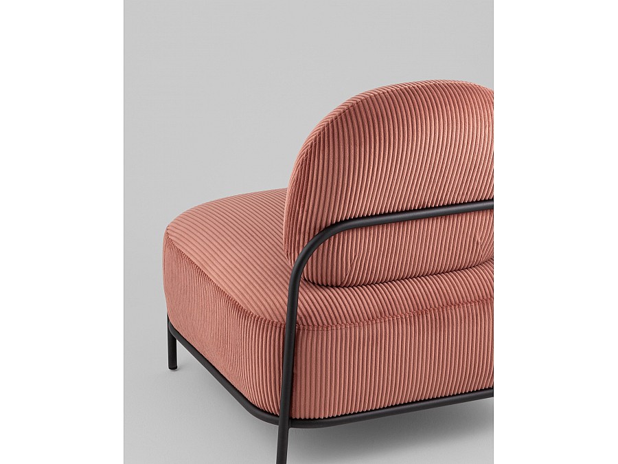 Кресло Стоун велюр рельефный коралловый