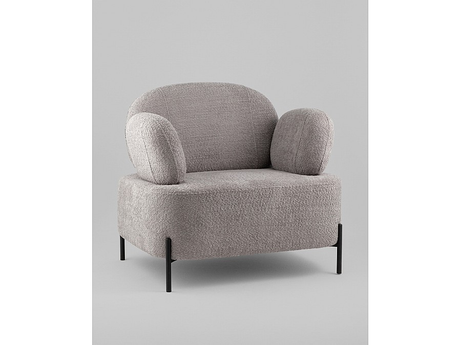 Кресло Кэнди ткань букле светло-серый