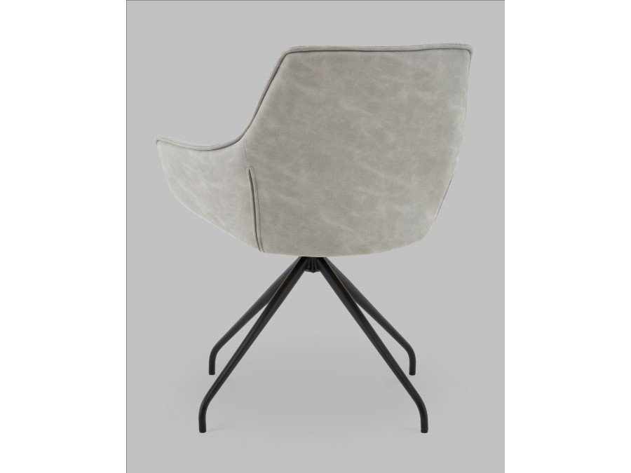 Кресло вращающееся Кимберли рогожка/замша серый