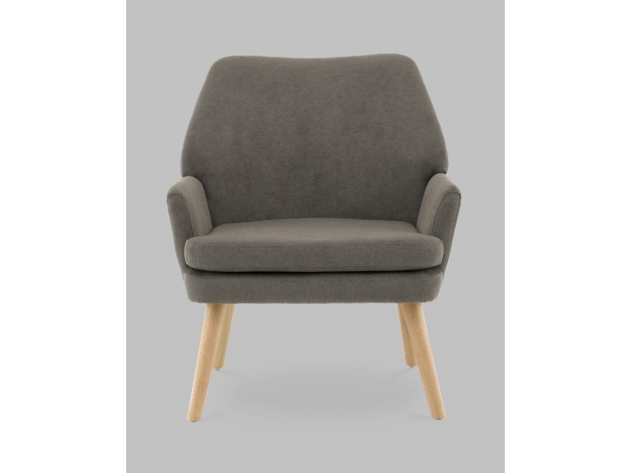 Кресло Харви серый деревянные ножки