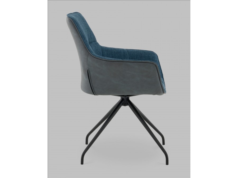 Кресло вращающееся Кимберли рогожка/замша синий