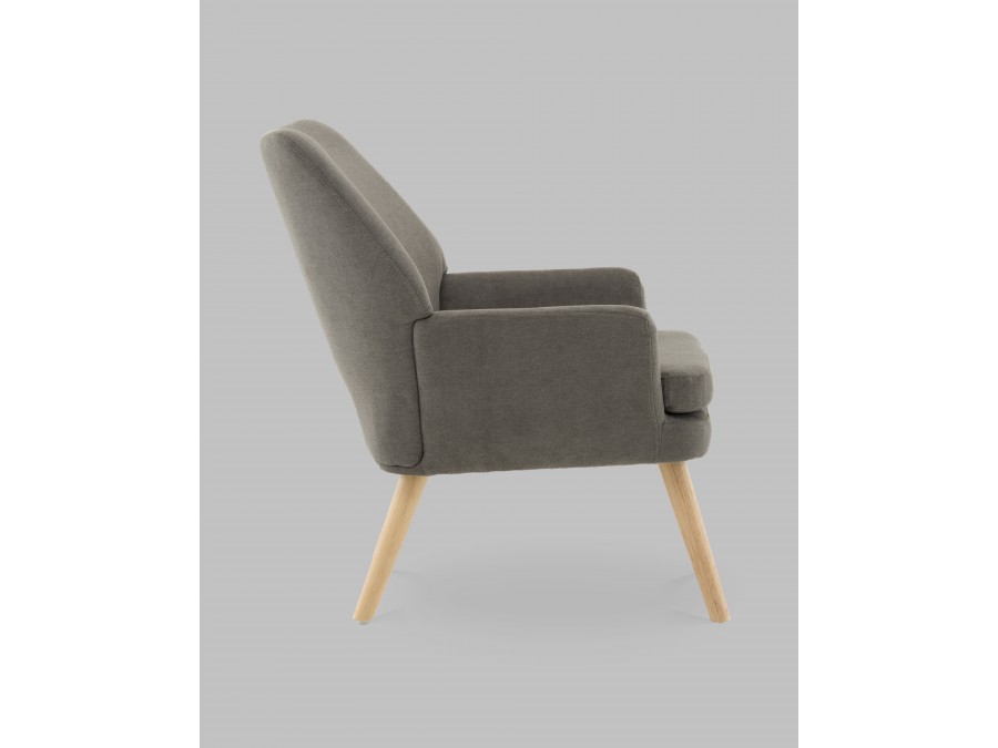 Кресло Харви серый деревянные ножки