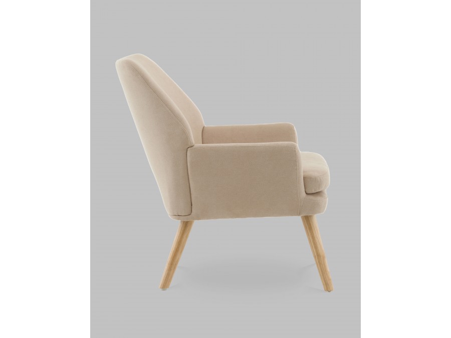 Кресло Харви бежевый деревянные ножки
