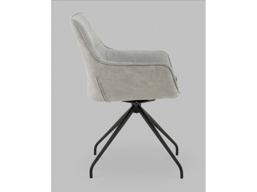 Кресло вращающееся Кимберли рогожка/замша серый