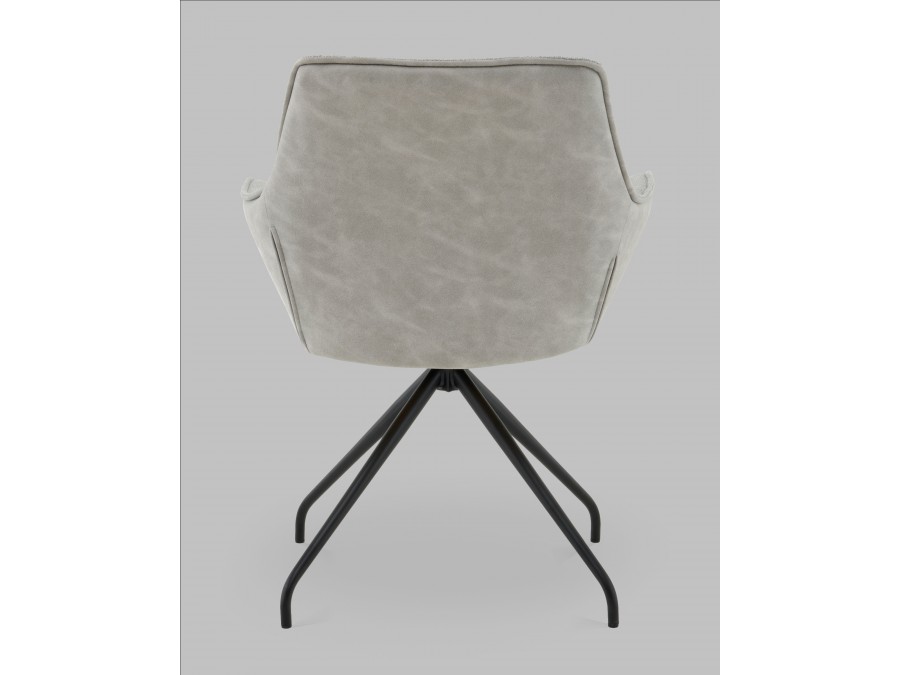 Кресло вращающееся Кимберли рогожка/замша серый