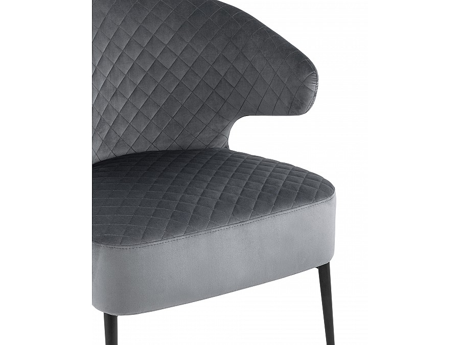 Кресло лаунж Royal велюр тёмно-серый