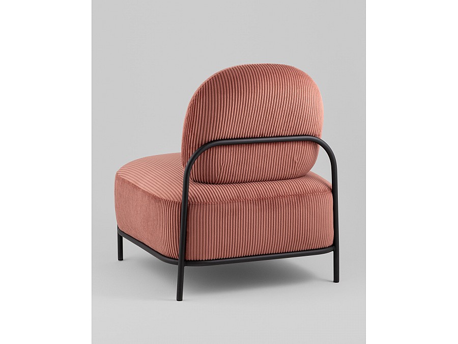 Кресло Стоун велюр рельефный коралловый