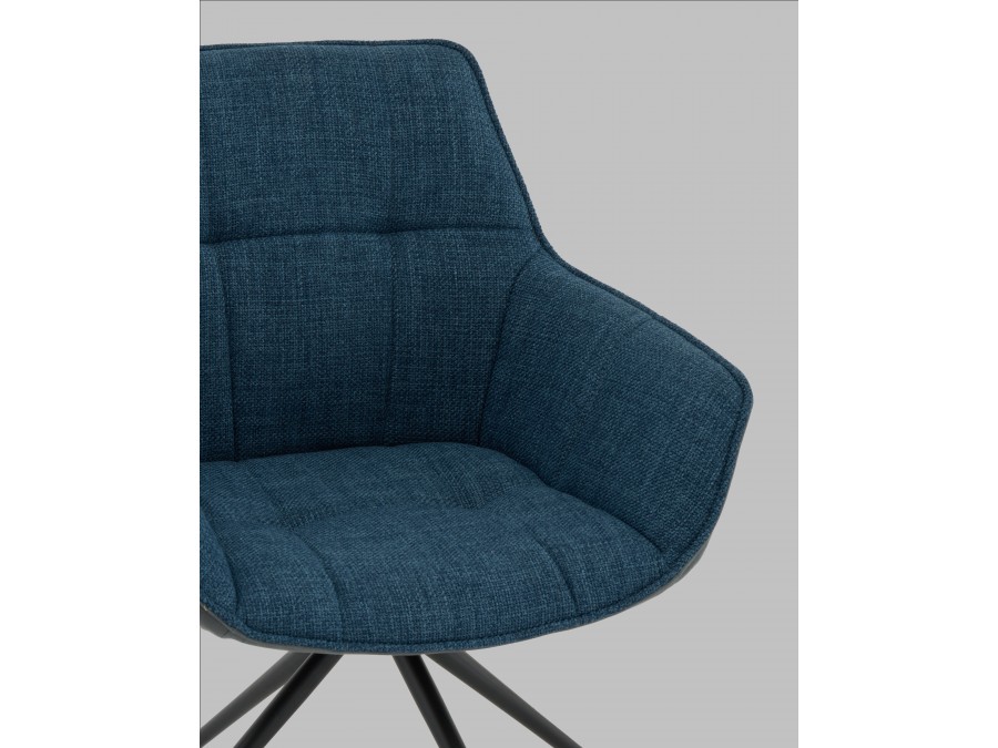 Кресло вращающееся Кимберли рогожка/замша синий