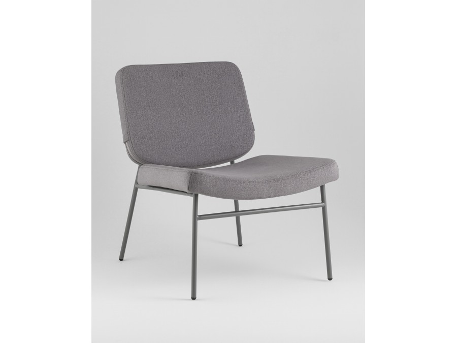 Кресло Эбигейл велюр серый, каркас серый